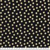 Tissus pois dorés fd noir 100% coton larg 110 cm