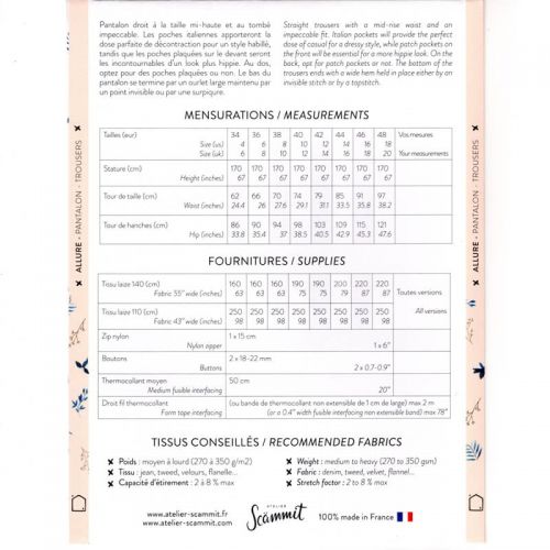Patron Atelier Scammit Allure Patron Atelier Scammit Allure