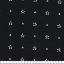 Tissu coton popeline étoile creuse fond noir