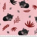 Tissu double gaze de coton renard fond rose