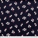 Tissu velours milleraie Small flowers fond gris avec pointes de glitter Poppy 