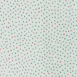 Tissu jersey velours pointillé fond vert