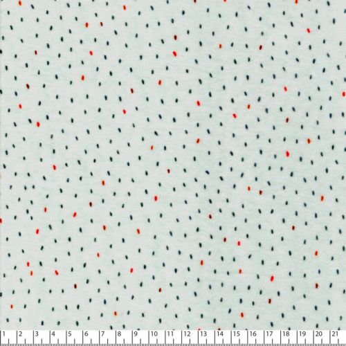 Tissu jersey velours pointillé fond vert Tissu jersey velours pointillé fond vert
