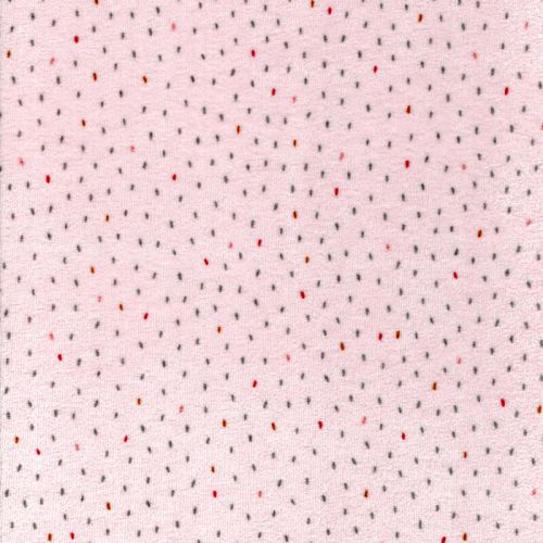 Tissu jersey velours pointillé fond rose Tissu jersey velours pointillé fond rose
