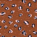 Tissu jersey coton modal Animal skin Poppy marron 