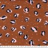 Tissu jersey coton modal Animal skin Poppy marron 