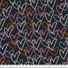 Tissu jersey coton BIO coeurs Poppy fond gris