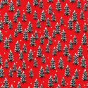 Tissu coton sapins enneigés fond rouge Rifle Paper Co