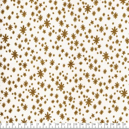Tissu coton flocons dorés fond beige Rifle Paper Co Tissu coton flocons dorés fond beige Rifle Paper Co