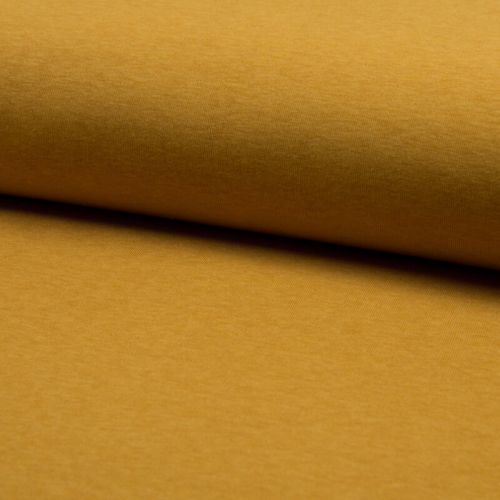 Tissu sweat chiné ocre Tissu sweat chiné ocre