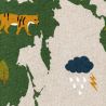 Tissu effet lin mappemonde