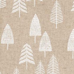 Tissu effet lin arbres en hiver