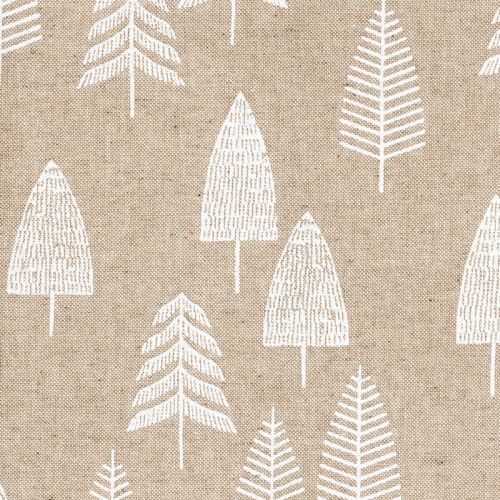 Tissu effet lin arbres en hiver Tissu effet lin arbres en hiver