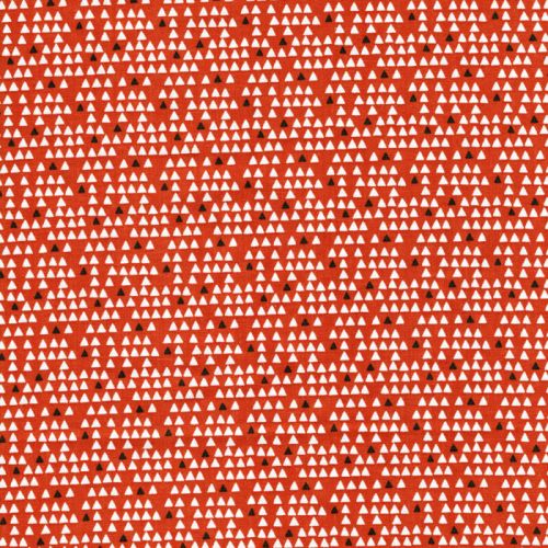 Tissu coton petits triangles fond orange Tissu coton petits triangles fond orange