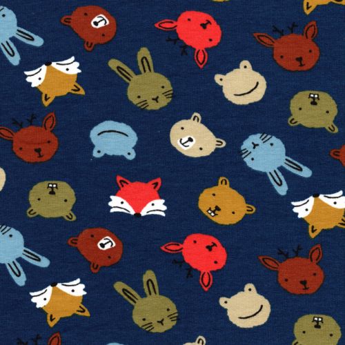 Tissu sweat fin coton BIO aminals face Poppy Tissu sweat fin coton BIO aminals face Poppy