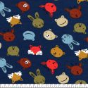 Tissu sweat fin coton BIO aminals face Poppy