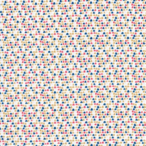 Tissu coton pois multicolore fond blanc Tissu coton pois multicolore fond blanc