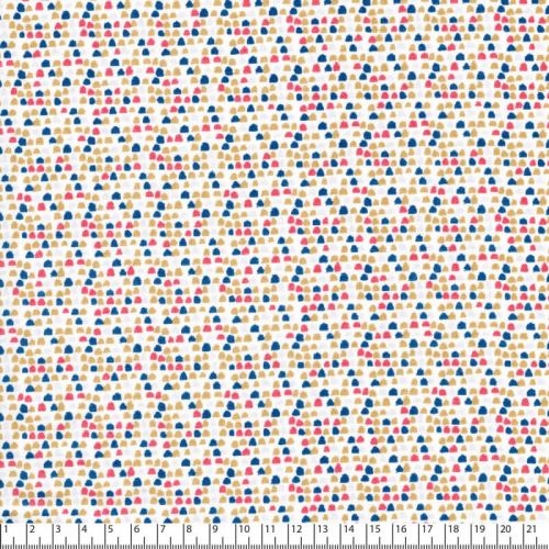 Tissu coton pois multicolore fond blanc Tissu coton pois multicolore fond blanc