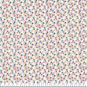 Tissu coton pois multicolore fond blanc