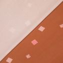 Tissu viscose satin carré fond terracotta Maude 