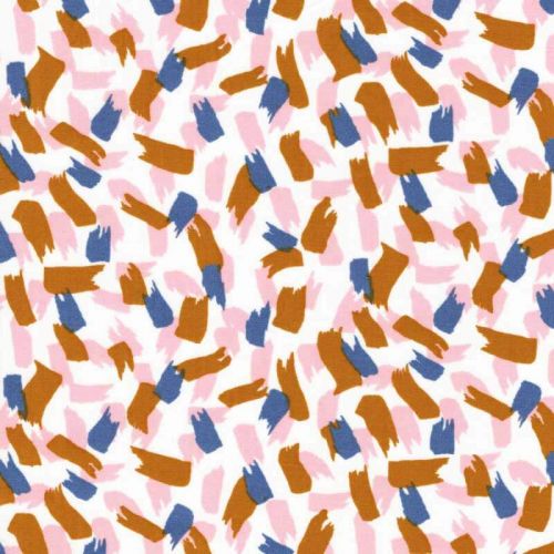 Tissu viscose brushes multicolores fond blanc Tissu viscose brushes multicolores fond blanc