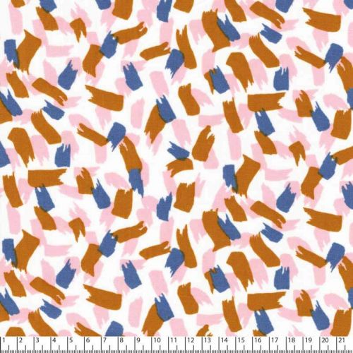 Tissu viscose brushes multicolores fond blanc Tissu viscose brushes multicolores fond blanc