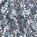 Tissu jersey viscose bubbles fond bleu 