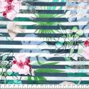 Tissu jersey rayures tropicales 95% vis / 5%el larg 150 cm