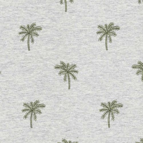 Tissu jersey Palm tree gris chiné Tissu jersey Palm tree gris chiné
