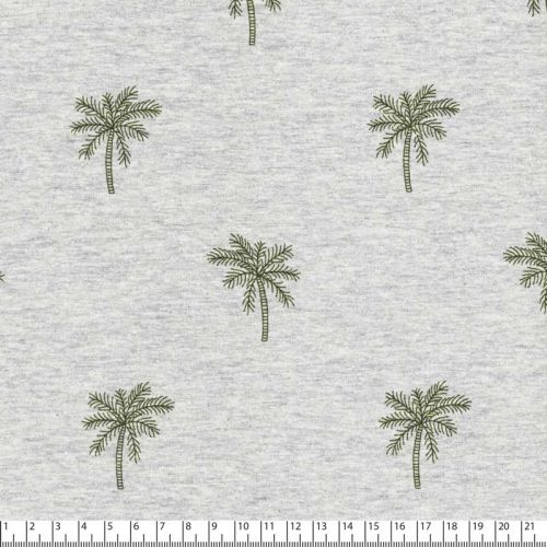 Tissu jersey Palm tree gris chiné Tissu jersey Palm tree gris chiné