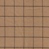 Tissu carreaux fd marron clair 65 %Pol,32%visc,3%el larg 142