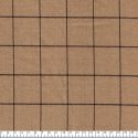 Tissu carreaux fd marron clair 65 %Pol,32%visc,3%el larg 142