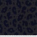 Tissu maille jacquard Léo glitter doré fond bleu marine