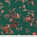 Tissu jersey jardin de fleur fond vert imprimé digital