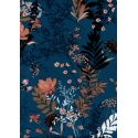 Tissu jersey jardin romantique fond bleu