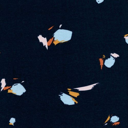 Tissu jersey Graphic Poppy fond marine Tissu jersey Graphic Poppy fond marine
