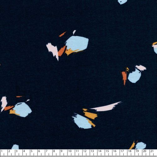 Tissu jersey Graphic Poppy fond marine Tissu jersey Graphic Poppy fond marine