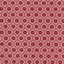 Tissu popeline Flowers Poppy fond rose