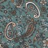 Tissu viscose élasthanne Paisley fond vert sauge