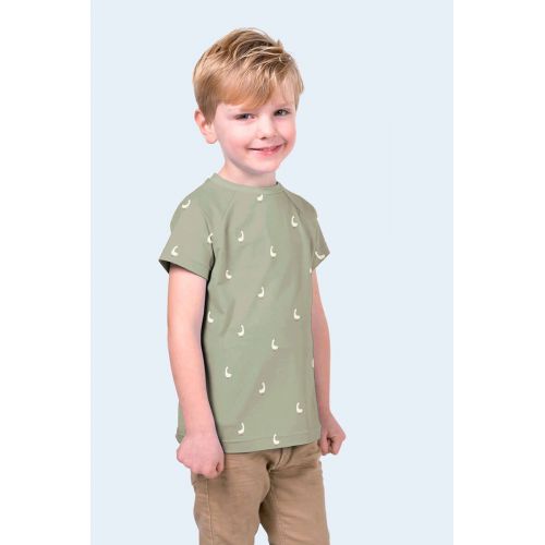 Tissu jersey oies fond vert amande Tissu jersey oies fond vert amande