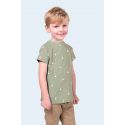 Tissu jersey oies fond vert amande