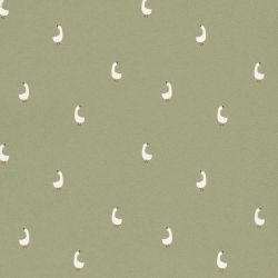 Tissu jersey oies fond vert amande