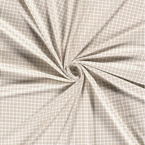Tissu jersey carreaux fond beige Tissu jersey carreaux fond beige