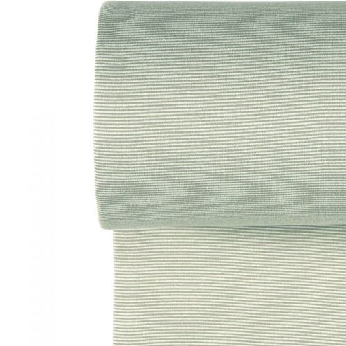 Bord côte 1X1 rayures vert sauge Bord côte 1X1 rayures vert sauge