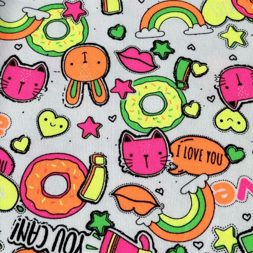 Tissu jersey Neon You can fond blanc Tissu jersey Neon You can fond blanc