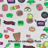 Tissu jersey Neon stickers fond blanc
