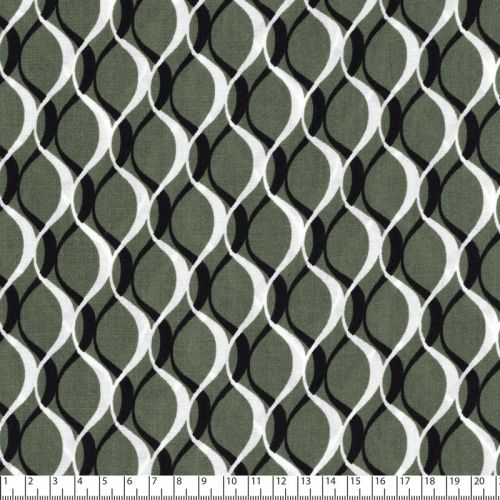Tissu viscose Arty fond kaki Tissu viscose Arty fond kaki