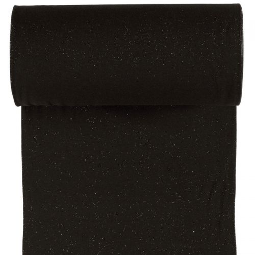 Bord côte tubulaire noir pailleté argent Bord côte tubulaire noir pailleté argent
