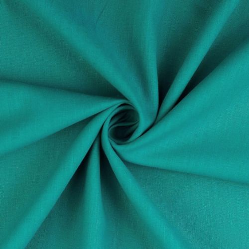 Tissu lin uni lavé bleu turquoise Tissu lin uni lavé bleu turquoise