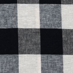 Tissu lin/viscose carreaux 6X6 cm noir